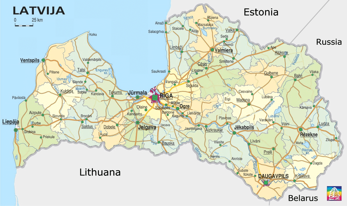 lettonie route carte